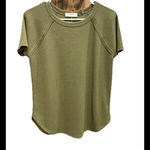 Zenana Outfitters Olive Short Sleeve Waffle-Knit Tee